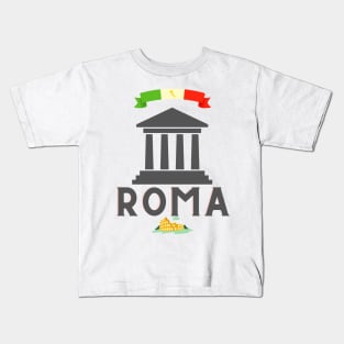 In this work you can see the Roman Forum, the main square of ancient Rome and the most popular place. And there is also Coloseo, which is also one of the favorite sites of the ancient Romans. Kids T-Shirt